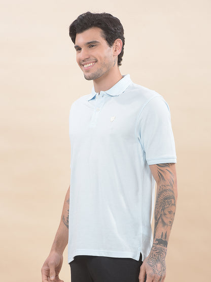 T-Shirt for Men | Breathable & Soft with Color Fastness Regular Fit Polo Neck Poly Cotton Fabric Solid Pattern