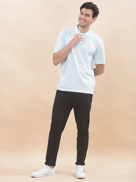 T-Shirt for Men | Breathable & Soft with Color Fastness Regular Fit Polo Neck Poly Cotton Fabric Solid Pattern