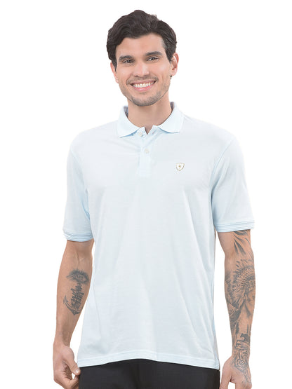 T-Shirt for Men | Breathable & Soft with Color Fastness Regular Fit Polo Neck Poly Cotton Fabric Solid Pattern