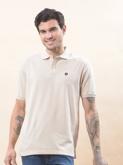 T-Shirt for Men | Breathable & Soft with Color Fastness Regular Fit Polo Neck Poly Cotton Fabric Solid Pattern