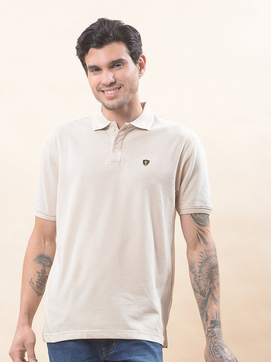 T-Shirt for Men | Breathable & Soft with Color Fastness Regular Fit Polo Neck Poly Cotton Fabric Solid Pattern