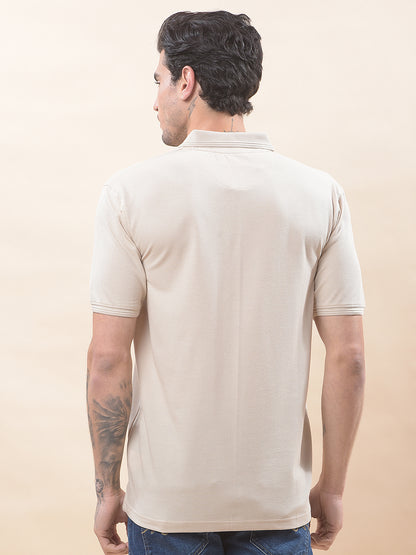 T-Shirt for Men | Breathable & Soft with Color Fastness Regular Fit Polo Neck Poly Cotton Fabric Solid Pattern