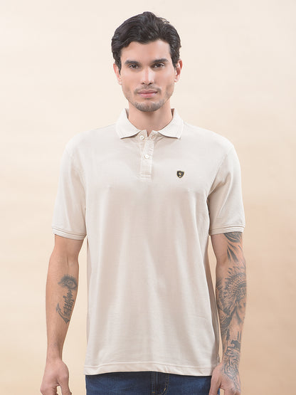 T-Shirt for Men | Breathable & Soft with Color Fastness Regular Fit Polo Neck Poly Cotton Fabric Solid Pattern