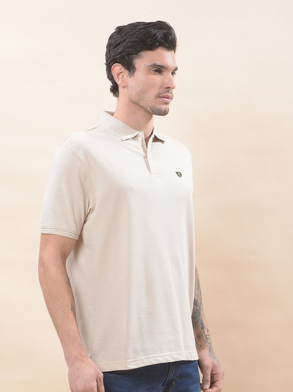 T-Shirt for Men | Breathable & Soft with Color Fastness Regular Fit Polo Neck Poly Cotton Fabric Solid Pattern