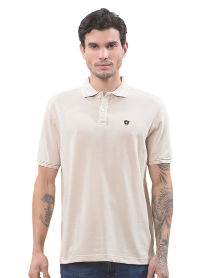 T-Shirt for Men | Breathable & Soft with Color Fastness Regular Fit Polo Neck Poly Cotton Fabric Solid Pattern