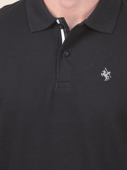 T-Shirt for Men | Breathable & Soft with Color Fastness Regular Fit Polo Neck Poly Cotton Fabric Solid Pattern