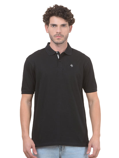 T-Shirt for Men | Breathable & Soft with Color Fastness Regular Fit Polo Neck Poly Cotton Fabric Solid Pattern
