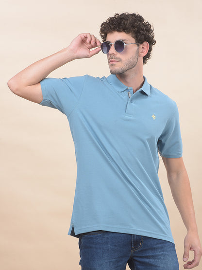 T-Shirt for Men | Breathable & Soft with Color Fastness Regular Fit Polo Neck Poly Cotton Fabric Solid Pattern