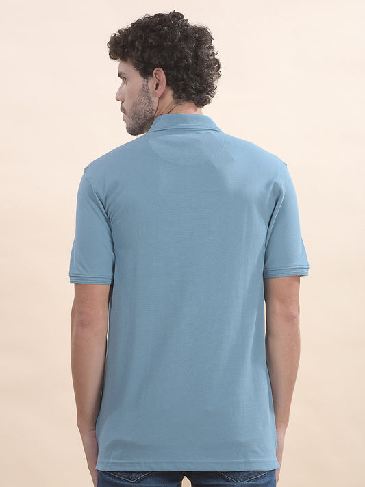 T-Shirt for Men | Breathable & Soft with Color Fastness Regular Fit Polo Neck Poly Cotton Fabric Solid Pattern