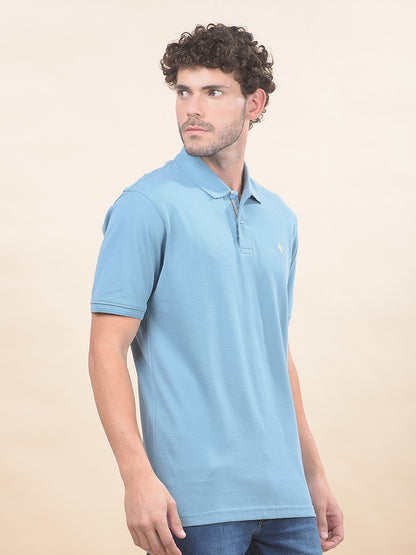 T-Shirt for Men | Breathable & Soft with Color Fastness Regular Fit Polo Neck Poly Cotton Fabric Solid Pattern