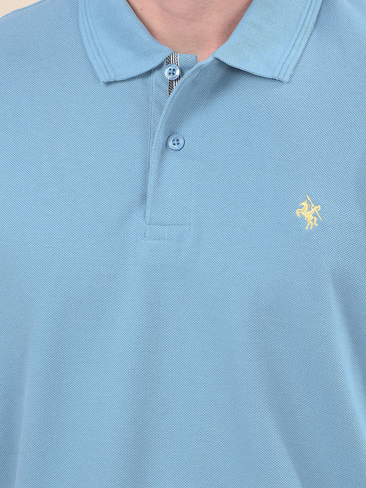 T-Shirt for Men | Breathable & Soft with Color Fastness Regular Fit Polo Neck Poly Cotton Fabric Solid Pattern