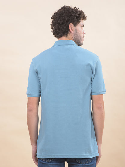 T-Shirt for Men | Breathable & Soft with Color Fastness Regular Fit Polo Neck Poly Cotton Fabric Solid Pattern