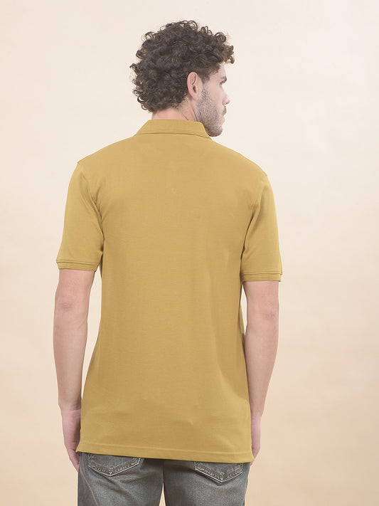 T-Shirt for Men | Breathable & Soft with Color Fastness Regular Fit Polo Neck Poly Cotton Fabric Solid Pattern