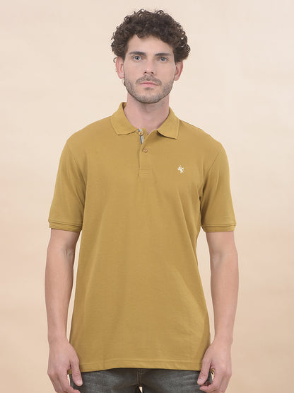 T-Shirt for Men | Breathable & Soft with Color Fastness Regular Fit Polo Neck Poly Cotton Fabric Solid Pattern