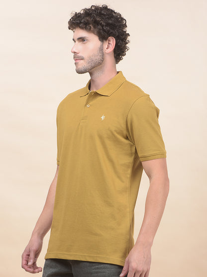 T-Shirt for Men | Breathable & Soft with Color Fastness Regular Fit Polo Neck Poly Cotton Fabric Solid Pattern
