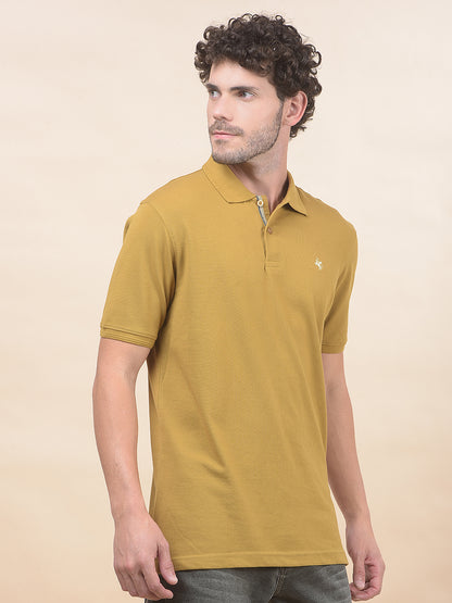T-Shirt for Men | Breathable & Soft with Color Fastness Regular Fit Polo Neck Poly Cotton Fabric Solid Pattern