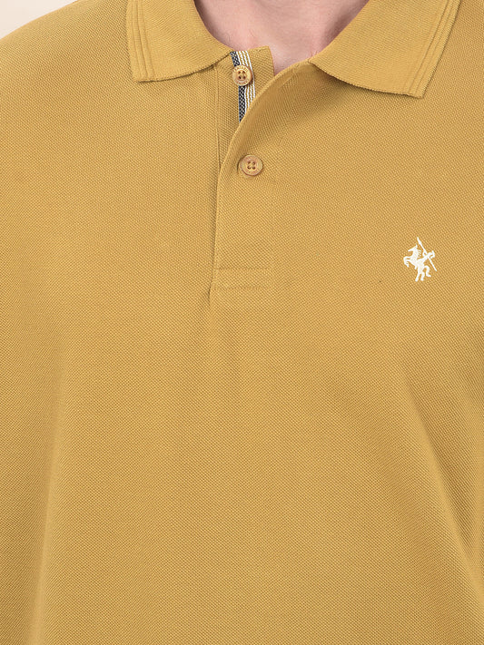 T-Shirt for Men | Breathable & Soft with Color Fastness Regular Fit Polo Neck Poly Cotton Fabric Solid Pattern