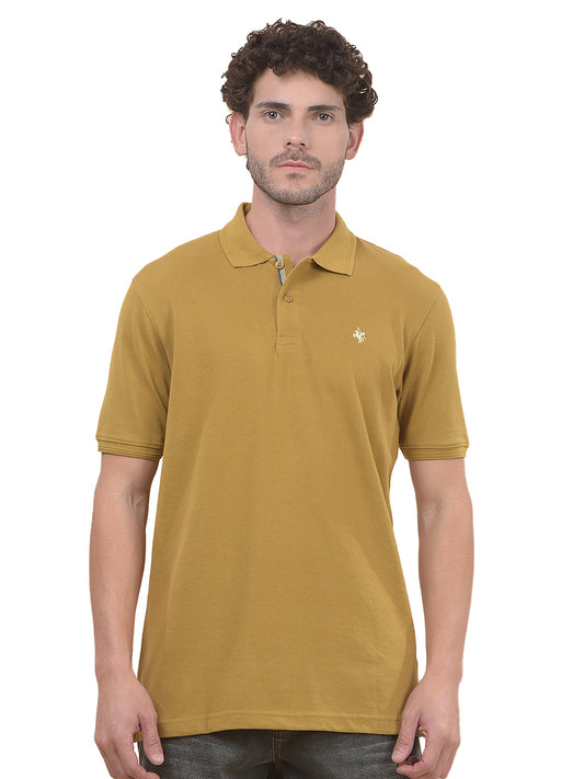 T-Shirt for Men | Breathable & Soft with Color Fastness Regular Fit Polo Neck Poly Cotton Fabric Solid Pattern