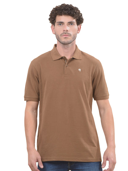 T-Shirt for Men | Breathable & Soft with Color Fastness Regular Fit Polo Neck Poly Cotton Fabric Solid Pattern