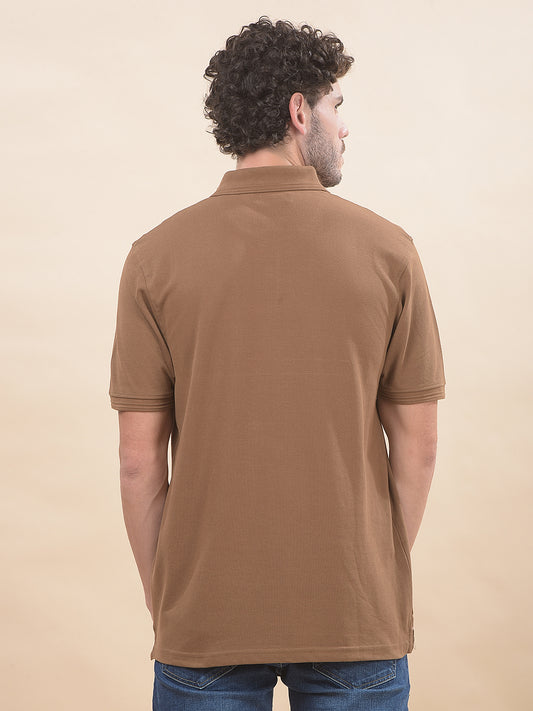 T-Shirt for Men | Breathable & Soft with Color Fastness Regular Fit Polo Neck Poly Cotton Fabric Solid Pattern