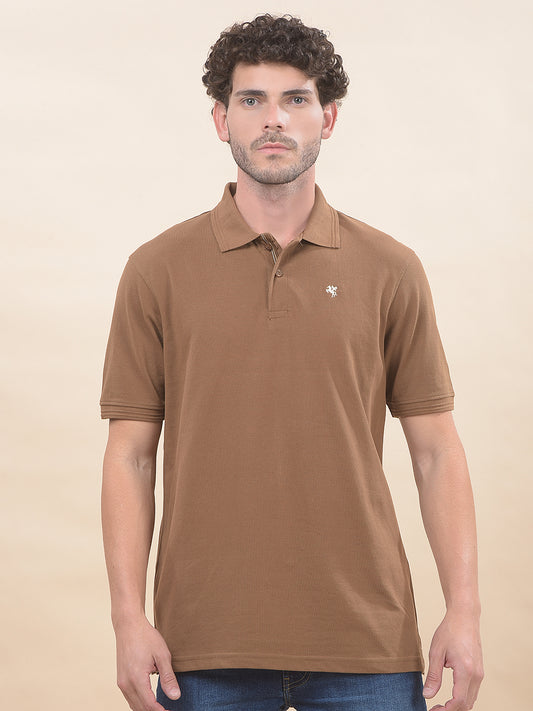 T-Shirt for Men | Breathable & Soft with Color Fastness Regular Fit Polo Neck Poly Cotton Fabric Solid Pattern