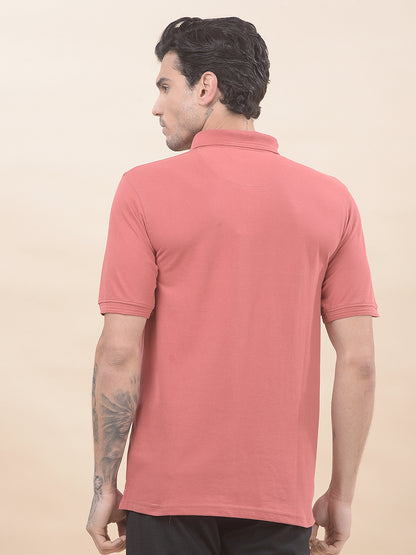 T-Shirt for Men | Breathable & Soft with Color Fastness Regular Fit Polo Neck Poly Cotton Fabric Solid Pattern