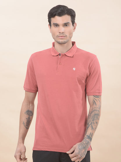 T-Shirt for Men | Breathable & Soft with Color Fastness Regular Fit Polo Neck Poly Cotton Fabric Solid Pattern