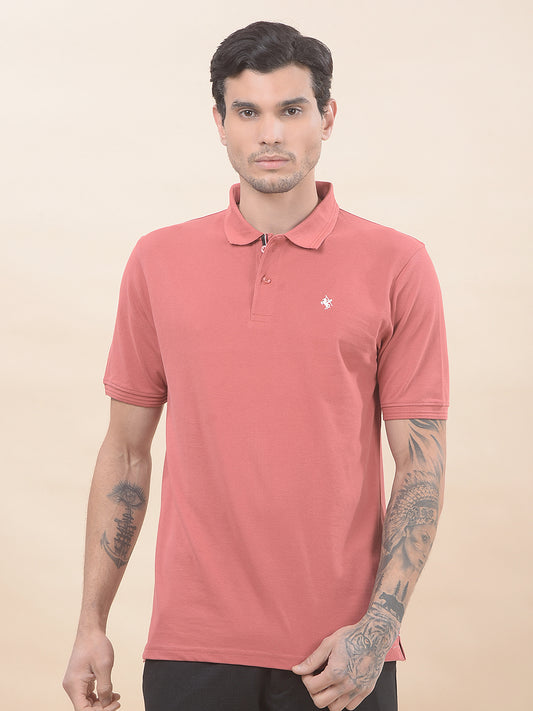 T-Shirt for Men | Breathable & Soft with Color Fastness Regular Fit Polo Neck Poly Cotton Fabric Solid Pattern