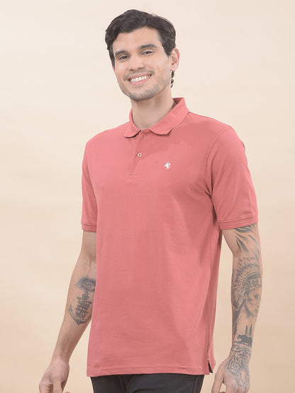 T-Shirt for Men | Breathable & Soft with Color Fastness Regular Fit Polo Neck Poly Cotton Fabric Solid Pattern
