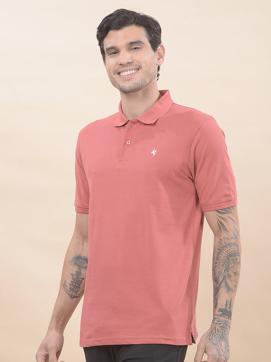 T-Shirt for Men | Breathable & Soft with Color Fastness Regular Fit Polo Neck Poly Cotton Fabric Solid Pattern