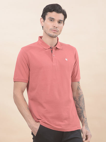T-Shirt for Men | Breathable & Soft with Color Fastness Regular Fit Polo Neck Poly Cotton Fabric Solid Pattern