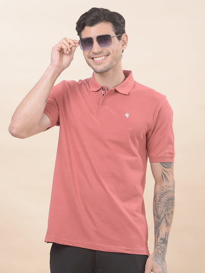 T-Shirt for Men | Breathable & Soft with Color Fastness Regular Fit Polo Neck Poly Cotton Fabric Solid Pattern