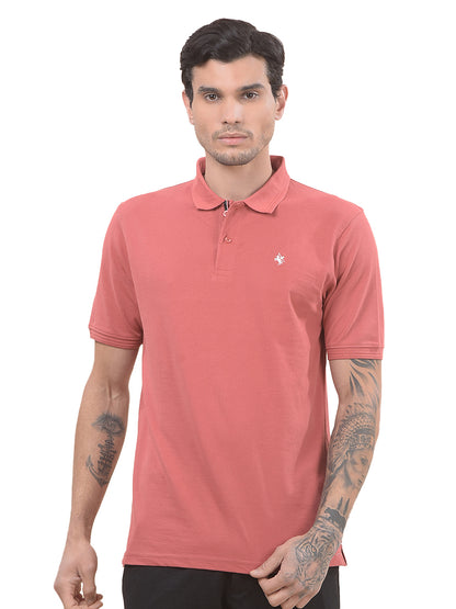 T-Shirt for Men | Breathable & Soft with Color Fastness Regular Fit Polo Neck Poly Cotton Fabric Solid Pattern