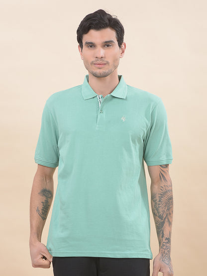 T-Shirt for Men | Breathable & Soft with Color Fastness Regular Fit Polo Neck Poly Cotton Fabric Solid Pattern