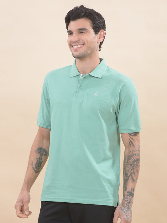 T-Shirt for Men | Breathable & Soft with Color Fastness Regular Fit Polo Neck Poly Cotton Fabric Solid Pattern