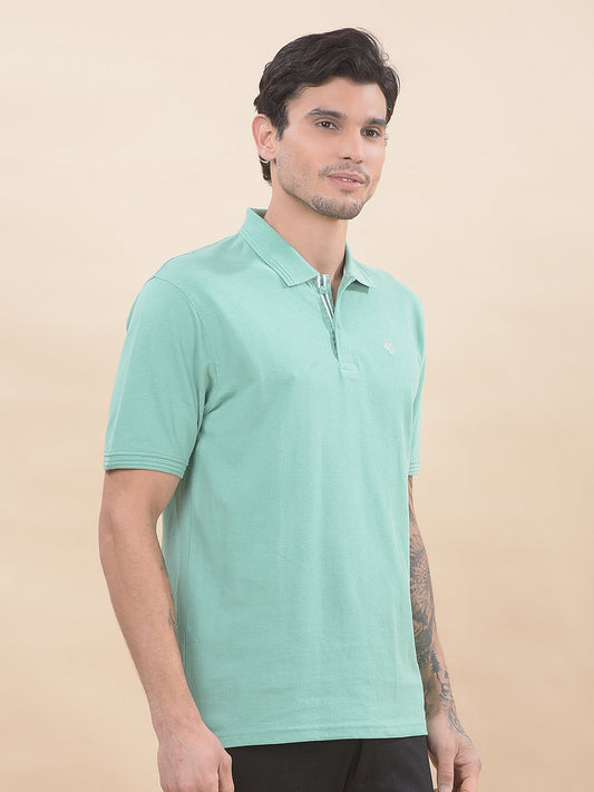 T-Shirt for Men | Breathable & Soft with Color Fastness Regular Fit Polo Neck Poly Cotton Fabric Solid Pattern