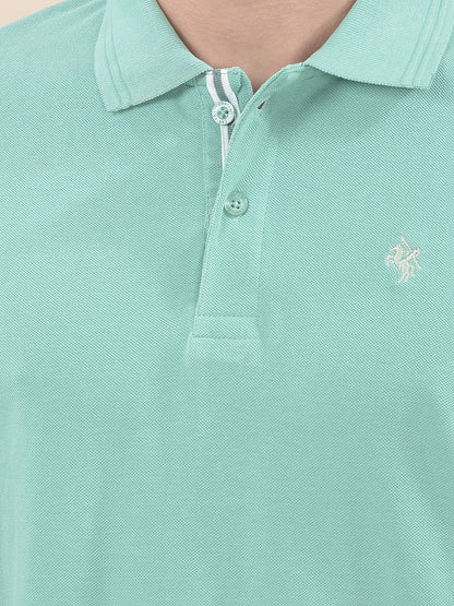 T-Shirt for Men | Breathable & Soft with Color Fastness Regular Fit Polo Neck Poly Cotton Fabric Solid Pattern