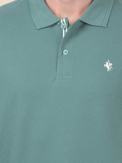 T-Shirt for Men | Breathable & Soft with Color Fastness Regular Fit Polo Neck Poly Cotton Fabric Solid Pattern