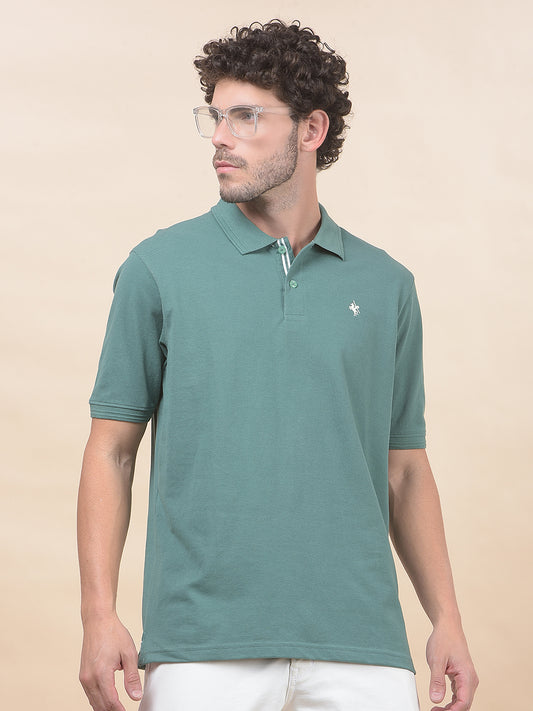 T-Shirt for Men | Breathable & Soft with Color Fastness Regular Fit Polo Neck Poly Cotton Fabric Solid Pattern