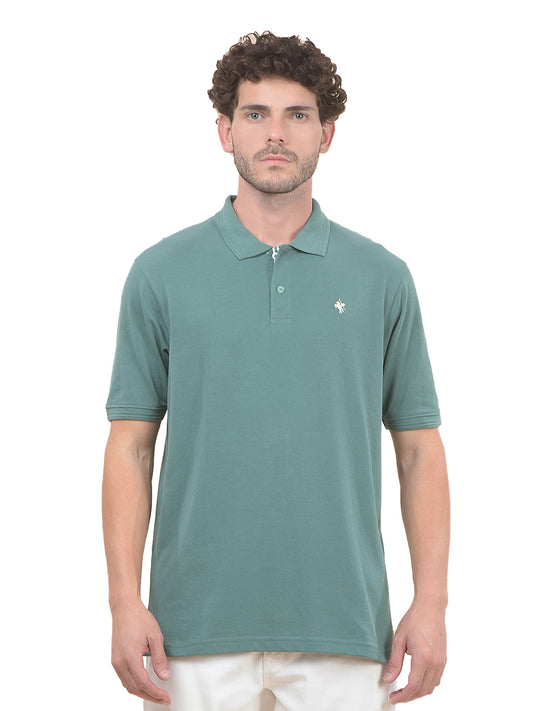 T-Shirt for Men | Breathable & Soft with Color Fastness Regular Fit Polo Neck Poly Cotton Fabric Solid Pattern