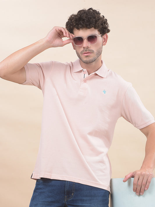 T-Shirt for Men | Breathable & Soft with Color Fastness Regular Fit Polo Neck Poly Cotton Fabric Solid Pattern