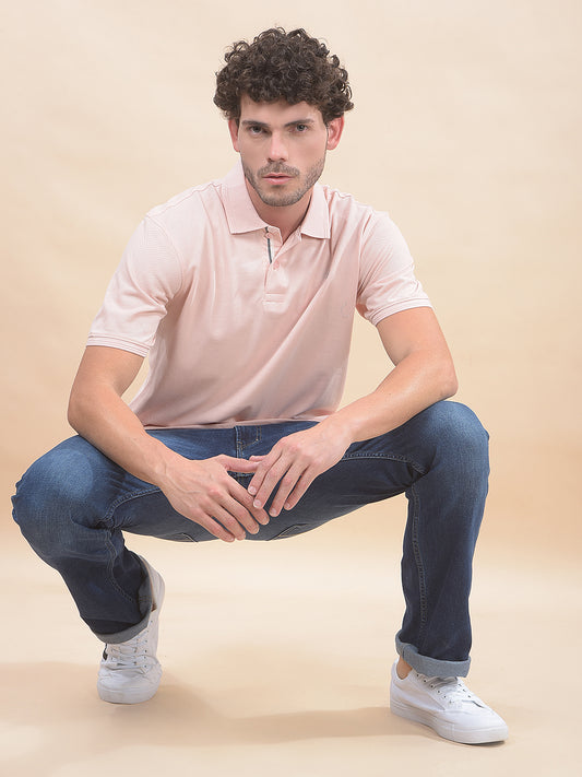 T-Shirt for Men | Breathable & Soft with Color Fastness Regular Fit Polo Neck Poly Cotton Fabric Solid Pattern