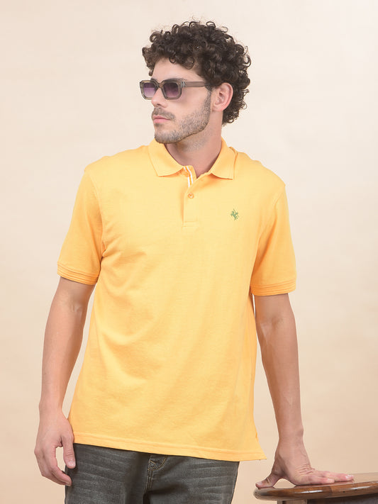 T-Shirt for Men | Breathable & Soft with Color Fastness Regular Fit Polo Neck Poly Cotton Fabric Solid Pattern