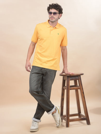 T-Shirt for Men | Breathable & Soft with Color Fastness Regular Fit Polo Neck Poly Cotton Fabric Solid Pattern