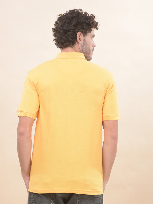 T-Shirt for Men | Breathable & Soft with Color Fastness Regular Fit Polo Neck Poly Cotton Fabric Solid Pattern