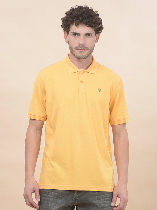 T-Shirt for Men | Breathable & Soft with Color Fastness Regular Fit Polo Neck Poly Cotton Fabric Solid Pattern