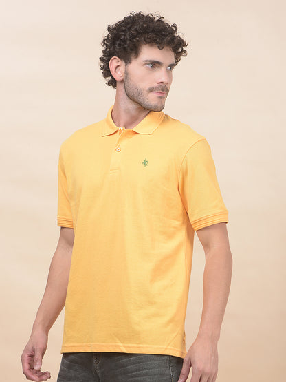 T-Shirt for Men | Breathable & Soft with Color Fastness Regular Fit Polo Neck Poly Cotton Fabric Solid Pattern