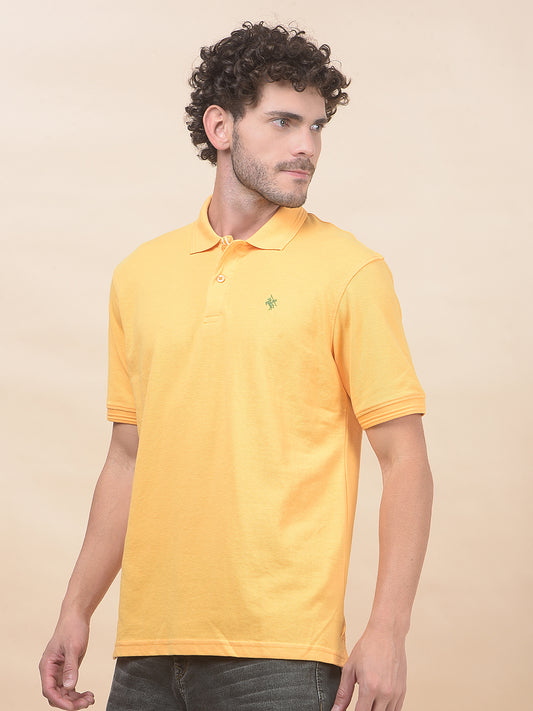 T-Shirt for Men | Breathable & Soft with Color Fastness Regular Fit Polo Neck Poly Cotton Fabric Solid Pattern