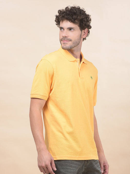 T-Shirt for Men | Breathable & Soft with Color Fastness Regular Fit Polo Neck Poly Cotton Fabric Solid Pattern