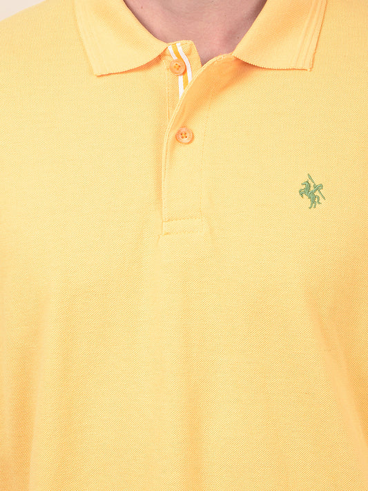 T-Shirt for Men | Breathable & Soft with Color Fastness Regular Fit Polo Neck Poly Cotton Fabric Solid Pattern